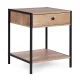 Industrial Nightstand with Drawer and Shelf ModernHome Bedside Table, Light Oak