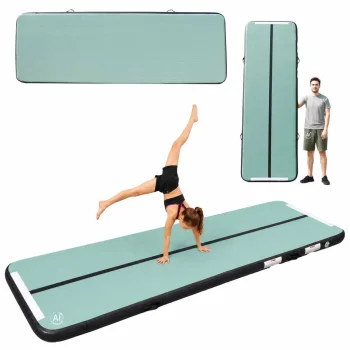 Air Track Inflatable Gymnastics Mat 300 x 100 x 10 cm with Electric Pump, Green