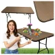 Folding Catering Table 180cm, Brown