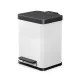 Hailo Öko duo Plus M Pedal Recycling Bin 18L (2x9L), White / Black