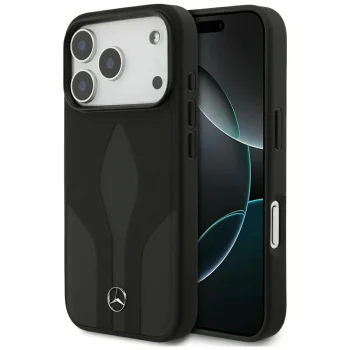 Mercedes iPhone 17 Pro Case Leather The Move MagSafe, Black