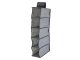 5-Shelf Hanging Closet Organizer for Wardrobe Storage 70 cm, Grey