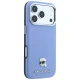 Karl Lagerfeld Grained Karl Head Metal MagSafe case for iPhone 18 Pro / 17 Pro, light blue