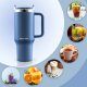 Berdsen Vacuum Thermos Tumbler with Straw 1180ml, Navy Blue