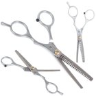 Professional hair thinning scissors with micro-serrated blade, 15 cm
