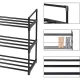 3-Tier Metal Shoe Rack for Entryway, Black