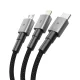 Tech-Protect UltraBoost DNA 3in1 USB-C / Micro-USB / Lightning Cable 120 cm - Gray