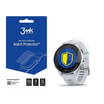 Garmin Forerunner 255S 41 mm 3MK Hybrid Flexible Glass Tempered Watch Screen Protector, 3 pcs.