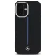 Mercedes iPhone 16 Case Silicone Blue Stripe MagSafe, Black