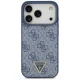Guess Leather 4G Triangle Strass MagSafe Phone Case Cover iPhone 17 Pro - Blue
