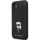 Karl Lagerfeld iPhone 11 Case Silicone Ikonik Metal Pin, Black
