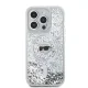 Karl Lagerfeld iPhone 15 Pro Max Case Liquid Glitter Karl Head MagSafe, Transparent