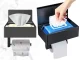 Toilet Paper Holder with Phone Shelf and Wet Wipe Box, Matte Black