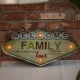 Forever Light Retro LED Metal Sign Welcome Family