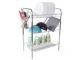 Three-Tier Dish Drainer with Utensil Holders, Silver