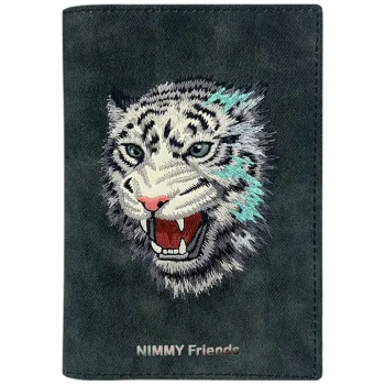 Nimmy Raptor Tiger Passport Wallet Case Dark Gray