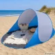 Pop-up Beach Tent with UV Protection, Blue/Silver