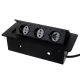 Izoxis Pop-Up Desk Power Socket, 3 Outlets, Black