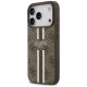 Guess 4G Printed Stripes MagSafe Case for iPhone 17 Pro, Brown