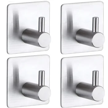 Self-Adhesive Metal Hooks No Drilling 4 pcs