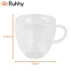 Ruhhy Double Walled Heart Glass Mug 240ml
