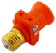 E27 Light Bulb Socket Adapter with 2 Outlets and Switch, Orange
