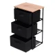 3 Drawer Fabric Storage Organizer ModernHome Loft Style Dresser for Small Spaces, Black