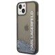 Apple iPhone 14 Plus 6.7\" Karl Lagerfeld Liquid Glitter Elong Case Cover, Black