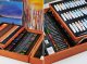 Artist\'s painting drawing set in a wooden box 174 pcs. pencils, paint, brushes, etc.