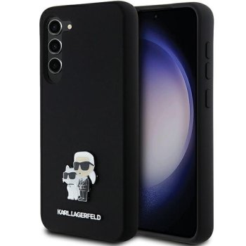 Karl Lagerfeld Silicone Karl & Choupette Metal Pin Case for Samsung Galaxy S23+ Black
