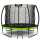 Neo-Sport Garden Trampoline 435 cm (14 ft) with Inner Net and Ladder, Green