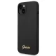 Guess Silicone Vintage Gold Logo Case for iPhone 14 Plus - Black
