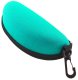 Hard Shell Glasses Case with Zipper and Clip, Turquoise