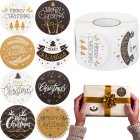 Decorative Christmas Stickers on a Roll 500 pcs, Holiday Gift Labels, Colourful