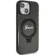 Guess iPhone 13 / 14 / 15 Case Ring Stand Script Glitter MagSafe, Black