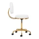 Activeshop H5 Cosmetic Stool with Backrest, White/Gold