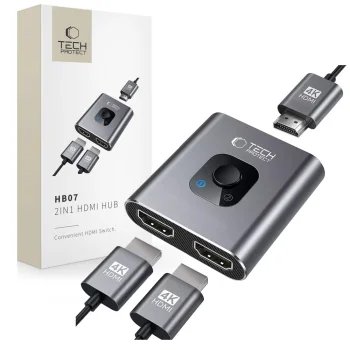 Tech-Protect HB07 2-in-1 HDMI Adapter 4K 60Hz Gray