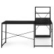 ModernHome L-Shaped Corner Desk with 4 Shelves for Home Office, Black