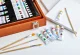 Artist\'s painting drawing set in a wooden box 174 pcs. pencils, paint, brushes, etc.