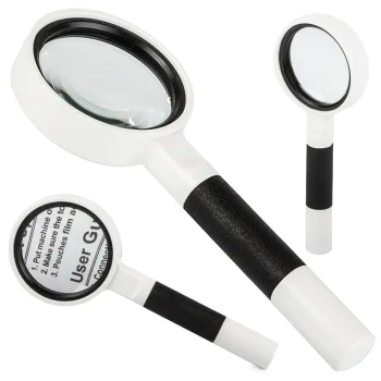 Classic Magnifying Glass with 50mm Glass Lens, 7x Magnification, Black/White