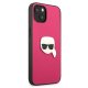Karl Lagerfeld iPhone 13 mini Case Leather Ikonik Karl\'s Head, Pink