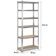 Humberg HR-814 Metal Shelving Unit 222x90x40 cm, 900 kg