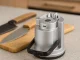 Electric Knife and Scissor Sharpener with Suction Cup, Silver