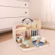 Dollhouse in a Suitcase with Wooden Furniture, 25 pcs, Pink