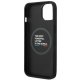 BMW iPhone 14 Plus Case Leather Stamp Tricolor MagSafe, Black