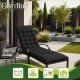 Gardlov Quilted Sun Lounger Cushion, 180x50 cm, Black