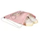Drawstring bag for shoes or sportswear, mouse design, pink