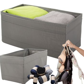 Underwear Drawer Organizer for Bras, Socks and Lingerie, Grey