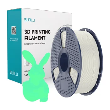 Sunlu PLA Glow W-G Glow-in-the-Dark 3D Filament 1.75mm 1kg, White-Green