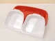 Double Pet Bowl for Dogs and Cats with Removable Inserts 0.5L, Red